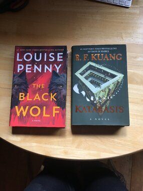 Hardcover Books x 2: The Black Wolf by Louise Penny and Katabasis by R.F. Kuang